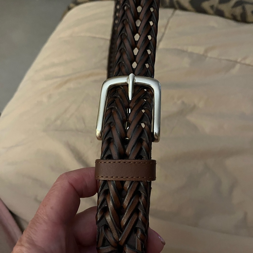 Dockers Men's Brown Weave Braided Brown belt